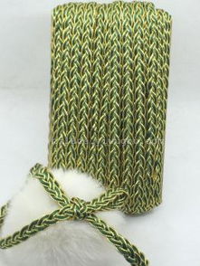 绿色韩国绳辫子花边织带 温州昌政针织花边厂，义乌商贸城四区专业直销